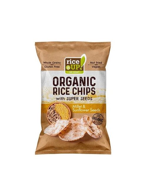 RICE UP Barnarizs chips, 25 g, RICE UP "Bio", kölessel és napraforgóval