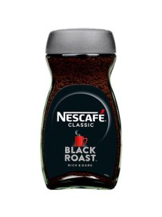   NESCAFE Instant kávé, 200 g, üveges, NESCAFÉ "Black Roast"
