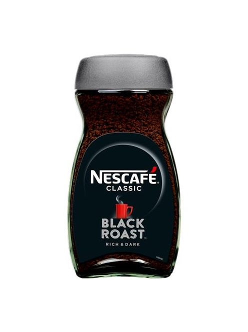 NESCAFE Instant kávé, 200 g, üveges, NESCAFÉ "Black Roast"