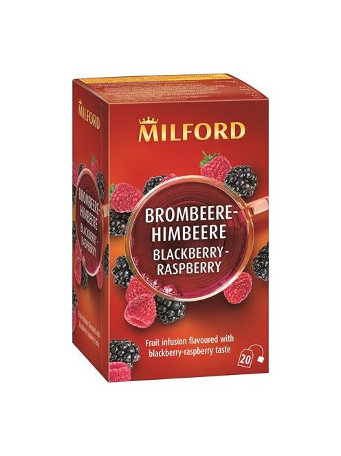 MILFORD Gyümölcstea, 20x2,5 g, MILFORD "Blackberry-raspberry", szeder-málna