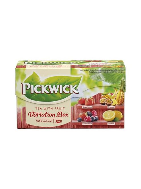 PICKWICK Fekete tea, 20x1,5 g, PICKWICK "Variációk Piros", eper, trópusi gyümölcs, erdei gyümölcs, citrom