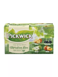   PICKWICK Fekete tea, 20x1,5 g, PICKWICK "Variációk Zöld", narancs, feketeribizli, alma, őszibarack