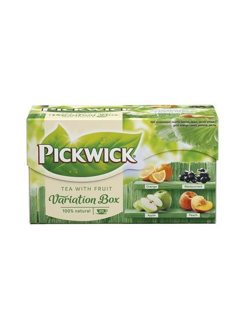 PICKWICK Fekete tea, 20x1,5 g, PICKWICK "Variációk Zöld", narancs, feketeribizli, alma, őszibarack