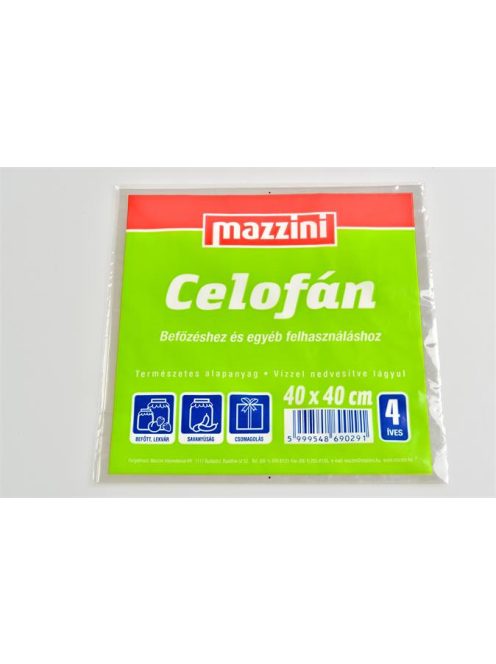 MAZZINI Celofán, 4 ív, 40x40 cm, MAZZINI