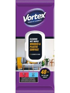   VORTEX Nedves törlőkendő, fa- és műanyag felületre, 48 db, VORTEX