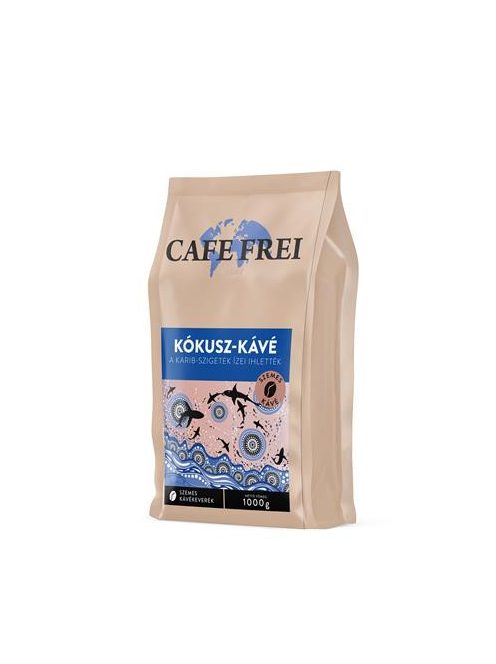 CAFE FREI Kávé, pörkölt, szemes, 1000 g, CAFE FREI "Karib-szigetek", kókuszos