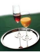 Tálca, kerek, rozsdamentes acél, 29 cm