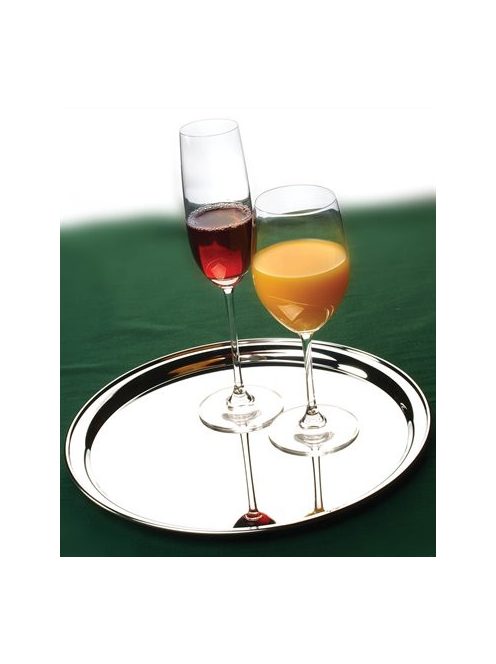 Tálca, kerek, rozsdamentes acél, 29 cm