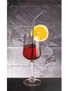 Szívószál, egyenes, fém, 6 db-os, 24 cm