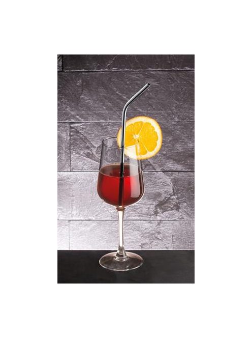 Szívószál, egyenes, fém, 6 db-os, 24 cm