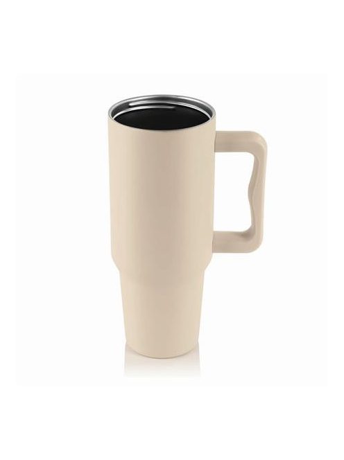 Termoszbögre, 1,2 l,  szívószállal, füllel, bézs