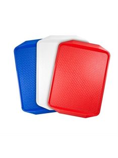 Tálca, műanyag, szögletes, 43x28 cm, fehér