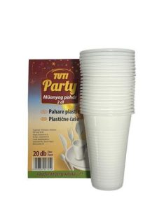 TUTI Műanyag pohár, 2 dl, 20 db, TUTI "Party"