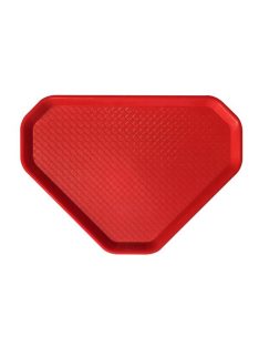   Önkiszolgáló tálca, háromszögletű, műanyag, éttermi,  piros, 47,5x34 cm
