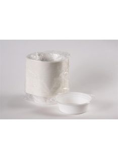   Műanyag gulyás tányér, tetőzhető, 500 ml, 50 db, fehér