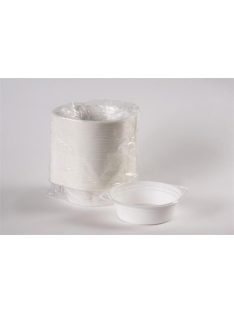   Műanyag gulyás tányér, tetőzhető, 750 ml, 50 db, fehér