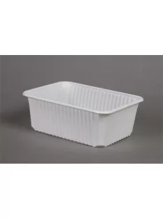   Ételtároló doboz, műanyag, szögletes, mikrózható, 1000 ml, 50 db, "Varia", fehér
