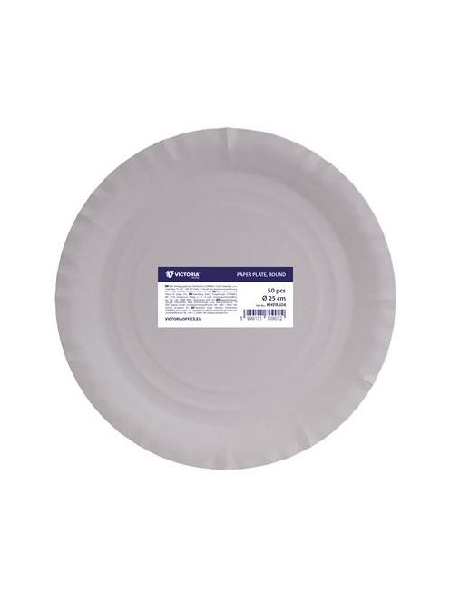 VICTORIA FACILITY Papírtányér, kerek, 25 cm átmérő, VICTORIA FACILITY