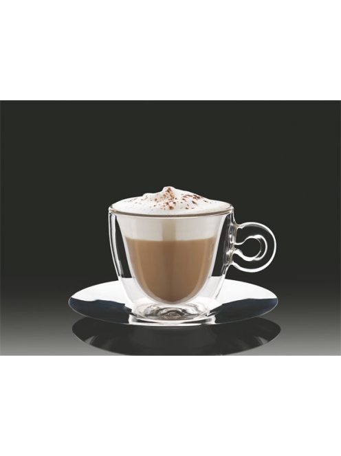 Cappuccinos csésze rozsdamentes aljjal, duplafalú, 2db-os szett, 16,5cl "Thermo"