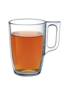   Üvegpohár, füllel, 6 db-os szett, 40 cl, "CoffeeTime"