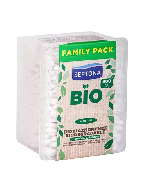 SEPTONA Fültisztító pálcika, biológiailag lebomló, 300 db, SEPTONA