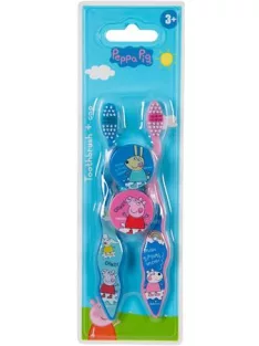   Fogkefe, gyerekeknek, puha, 2 db, kupakkal, 3+, "Peppa Pig"