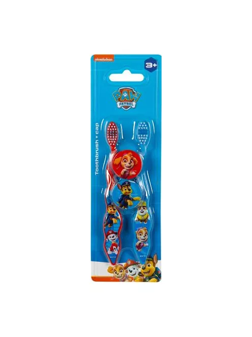 Fogkefe, gyerekeknek, puha, 2 db, kupakkal, 3+, "Paw Patrol"