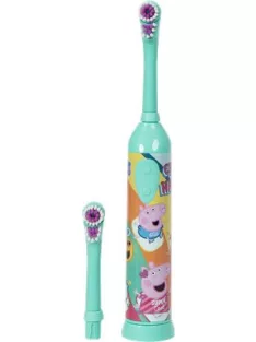   Fogkefe, elektromos, 2 pótfejjel, 3+, "Peppa Pig", zöld