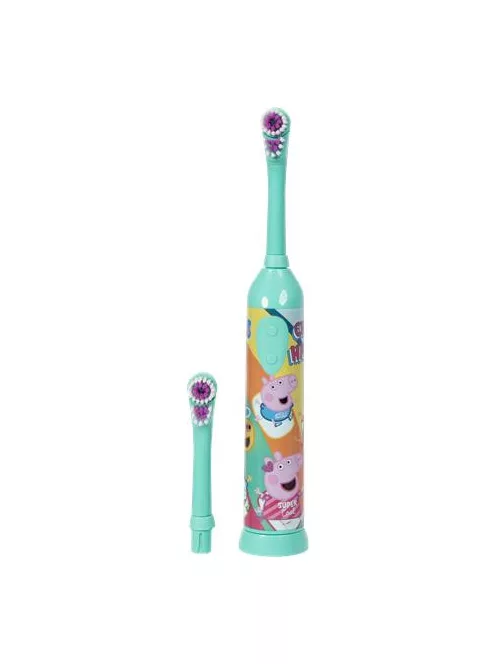 Fogkefe, elektromos, 2 pótfejjel, 3+, "Peppa Pig", zöld