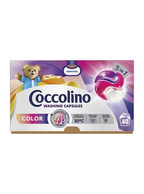 COCCOLINO Mosókapszula, 40 db, COCCOLINO "3in1 Color"