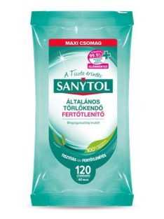   SANYTOL Fertőtlenítő törlőkendő, 60 db maxi/120 db standard, SANYTOL