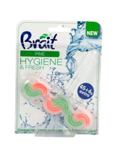   WC tisztító blokk, 2 fázisú, 3x45 g, "Brait Hygiene and fresh", fenyő