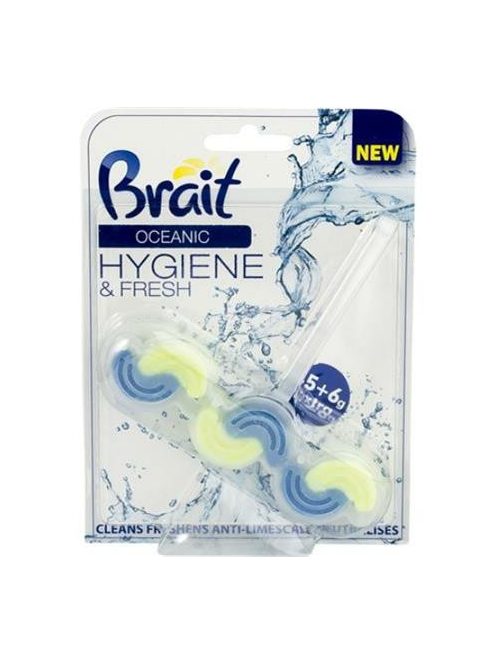 WC tisztító blokk, 2 fázisú, 3x45 g, "Brait Hygiene and fresh", óceán