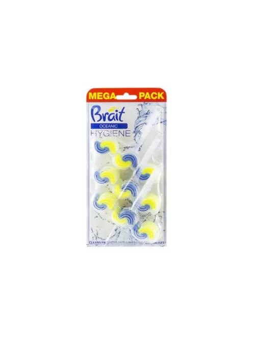 WC tisztító blokk, 2 fázisú, 3x45 g, "Brait Hygiene and fresh", óceán