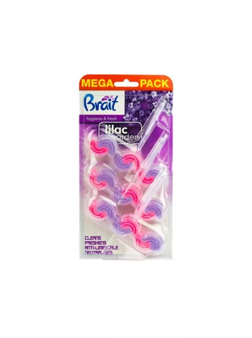 WC tisztító blokk, 2 fázisú, 3x45 g, "Brait Hygiene and fresh", orgona