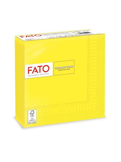 FATO Szalvéta, 1/4 hajtogatott, 33x33 cm, FATO "Smart Table", citromsárga