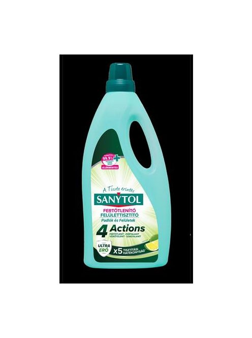 SANYTOL Felület tisztító-és fertőtlenítőszer, 1 l, SANYTOL "4 Actions", lime