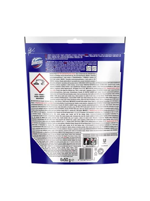 DOMESTOS WC frissítő blokk, 6 db-os, DOMESTOS "Power 5", magnólia és levendula
