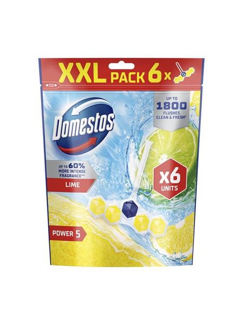 DOMESTOS WC frissítő blokk, 6 db-os, DOMESTOS "Power 5", lime