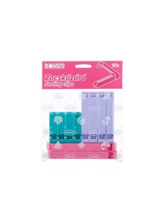 BONUS Zacskózáró csipesz, 10 db, BONUS, vegyes színek