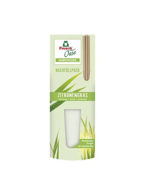 FROSCH Légfrissítő, 90 ml, utántöltő, FROSCH "Oase", citromfű