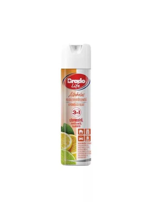 BRADO Felületfertőtlenítő és légfrissítő spray, 300 ml, BRADOLIFE, gyümölcs