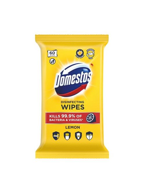 DOMESTOS Nedves törlőkendő, 60 db, DOMESTOS "citrus"