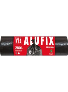   ALUFIX Szemeteszsák, 280 l, 5 db, 115x135 cm, 60 µ, ALUFIX, fekete