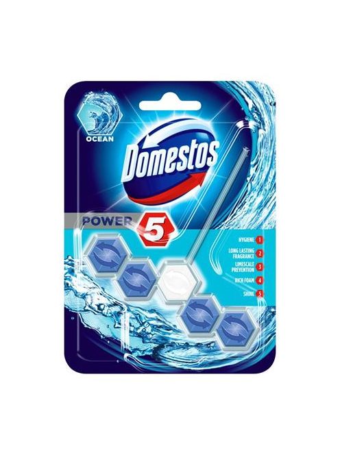 DOMESTOS WC frissítő blokk, 1 db-os, DOMESTOS "Power 5", óceán