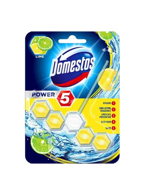 DOMESTOS WC frissítő blokk, 1 db-os, DOMESTOS "Power 5", lime