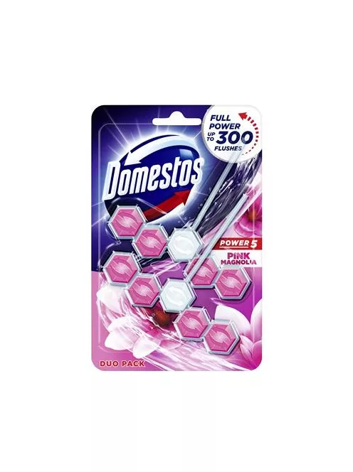 DOMESTOS WC frissítő blokk, 2 db-os,DOMESTOS "Power 5", pink magnólia