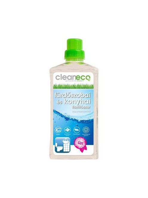 CLEANECO Fürdőszobai és konyhai tisztítószer, organikus, 1 l, CLEANECO