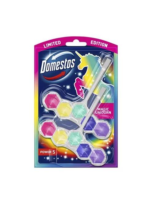 DOMESTOS WC frissítő blokk, 2 db-os, DOMESTOS "Power 5", unikornis