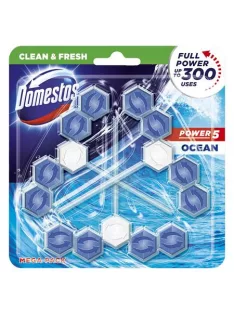   DOMESTOS WC frissítő blokk, 3 db-os, DOMESTOS "Power 5", óceán